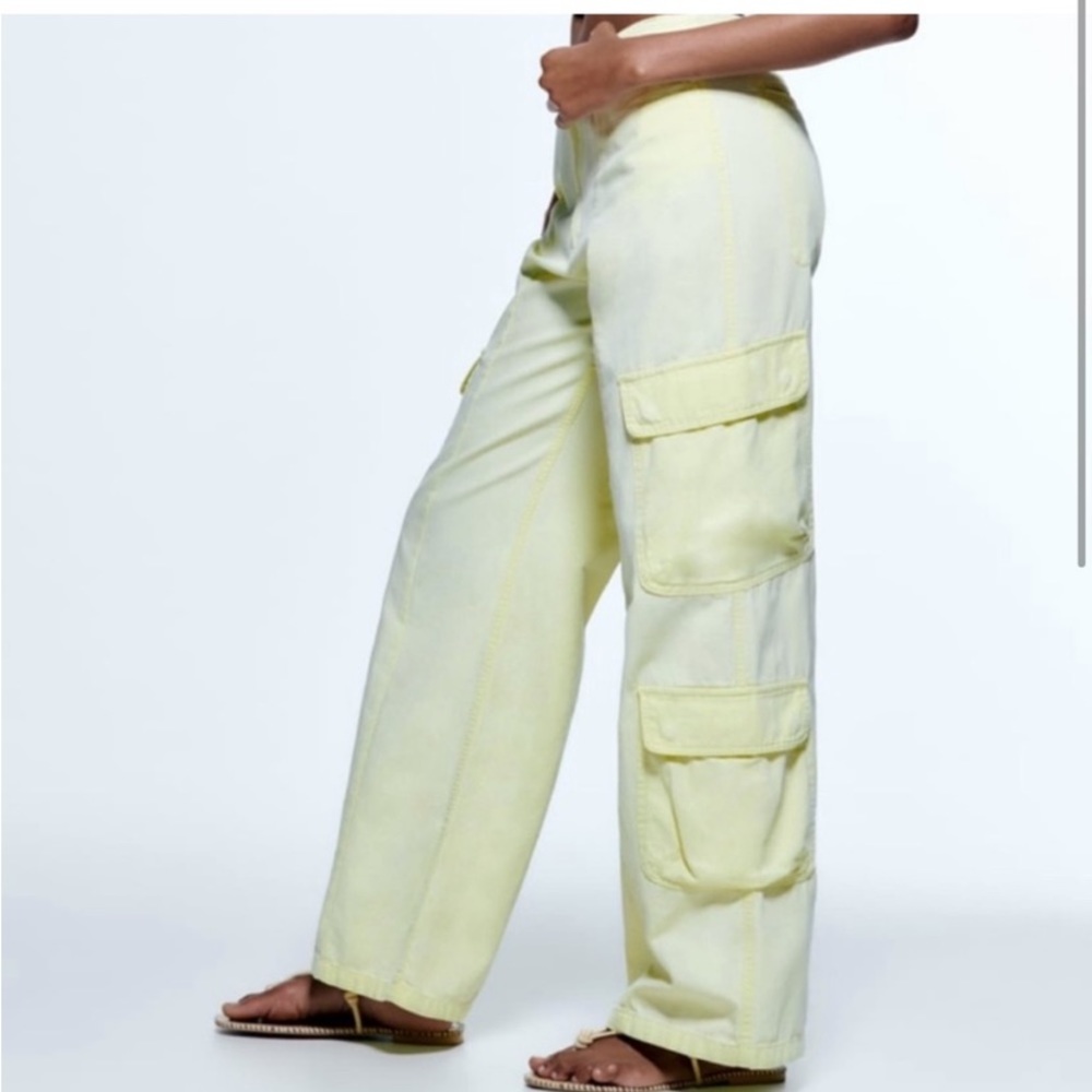 Zara lime green cargo pants NWT